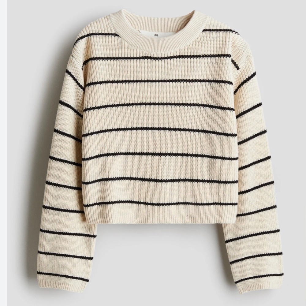 NWT H&M striped girls boxy sweater sz 8-10